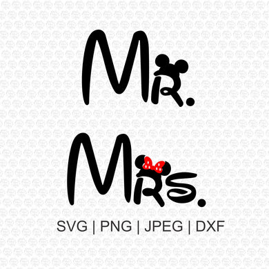 Mr and Mrs Disney Mickey and Minnie Svg