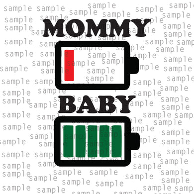 Mommy and Baby battery SVG