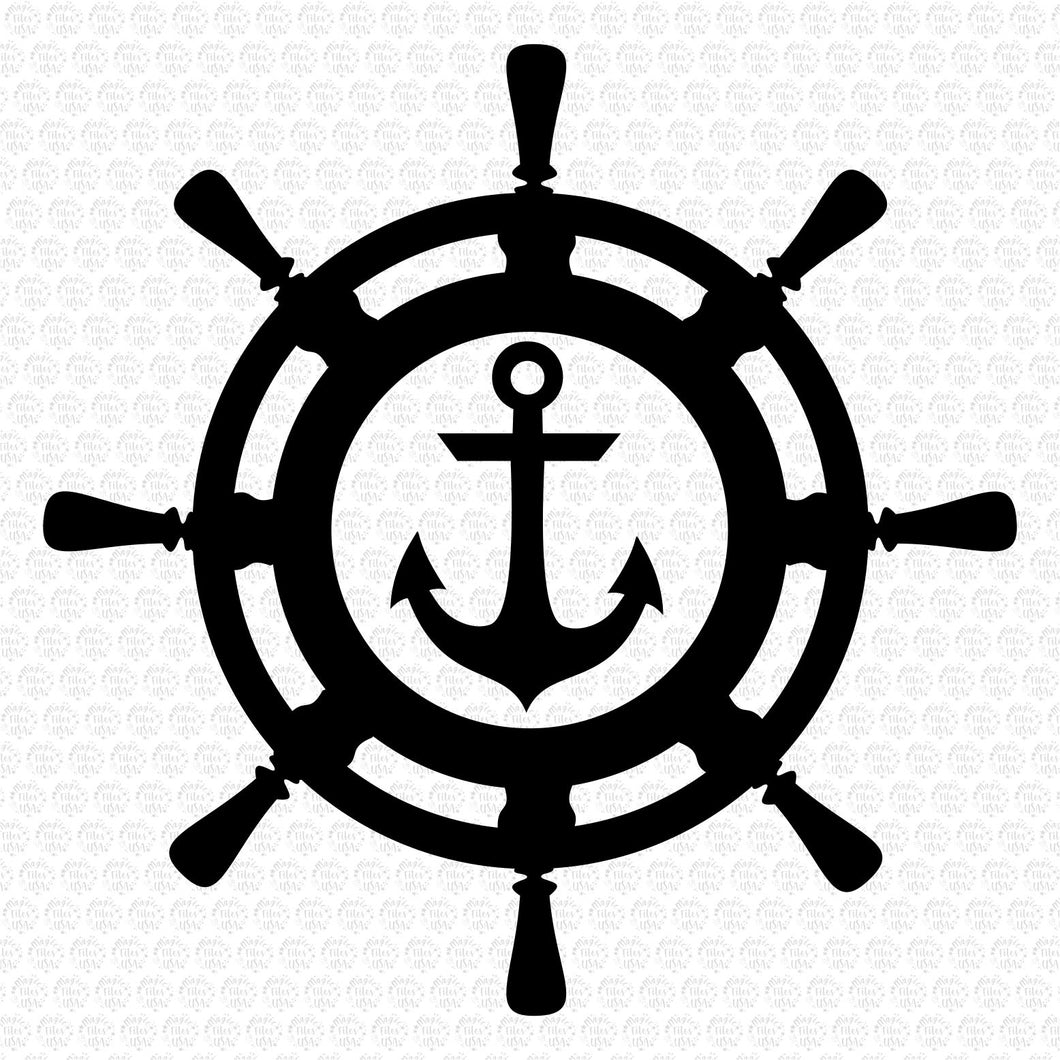 Anchor and Wheel SVG