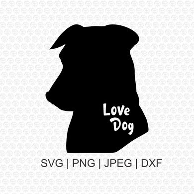 Love Dog Silhouette SVG