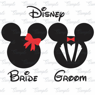 Mickey & Minnie, Bride and Groom