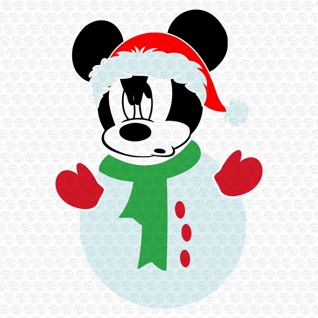 Mickey Mouse Angry Snowman Color Svg