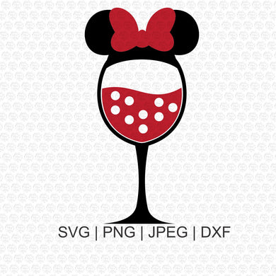 Minnie Mouse Wine Svg