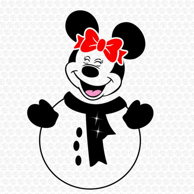 Minnie Mouse Snowman Svg