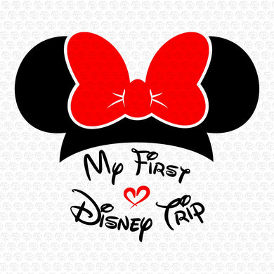 Minnie Mouse Head My First Disney Trip Svg