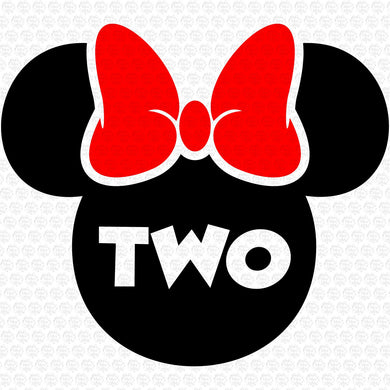 Two Minnie Mouse Svg. Birthday Svg