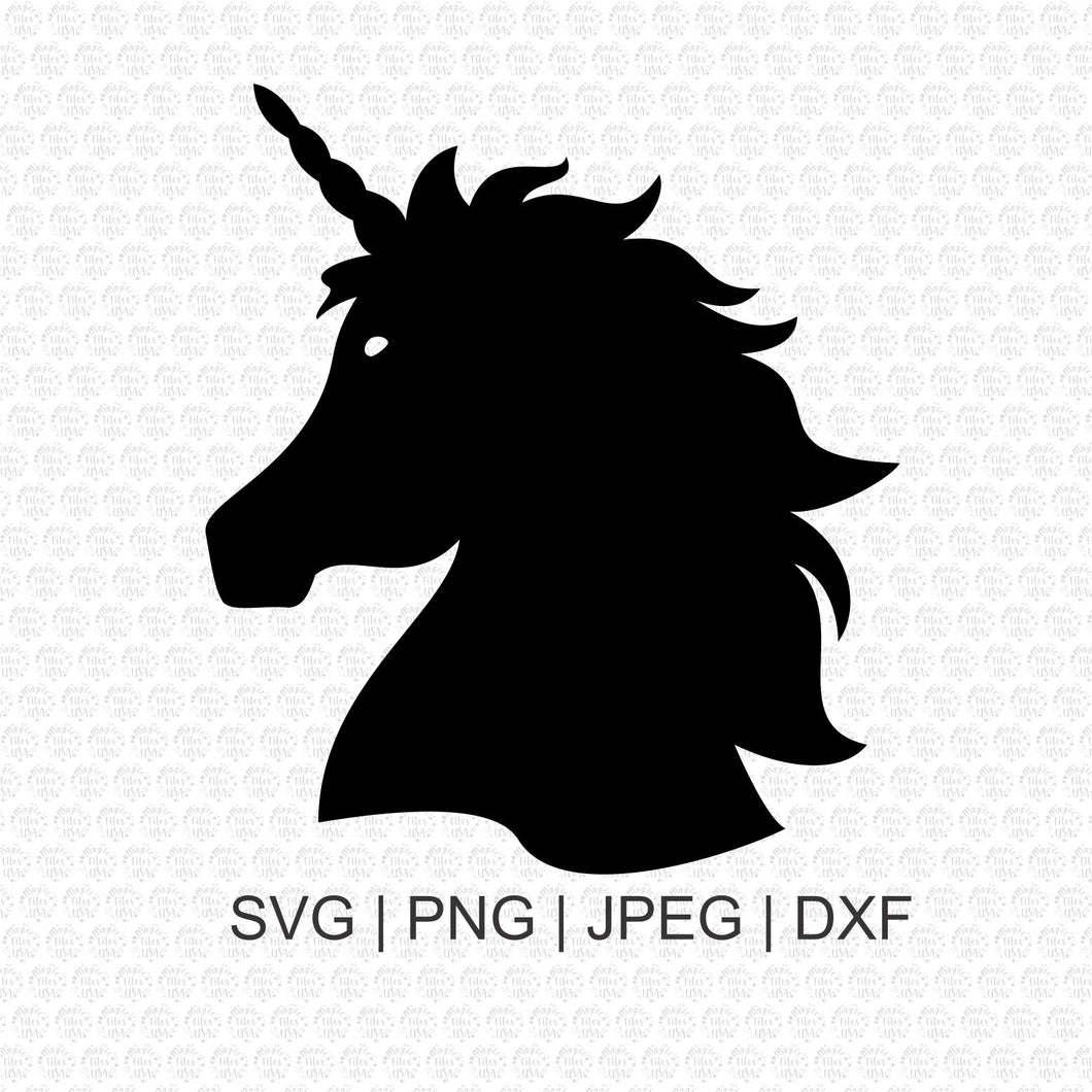 unicorn head silhouette simple